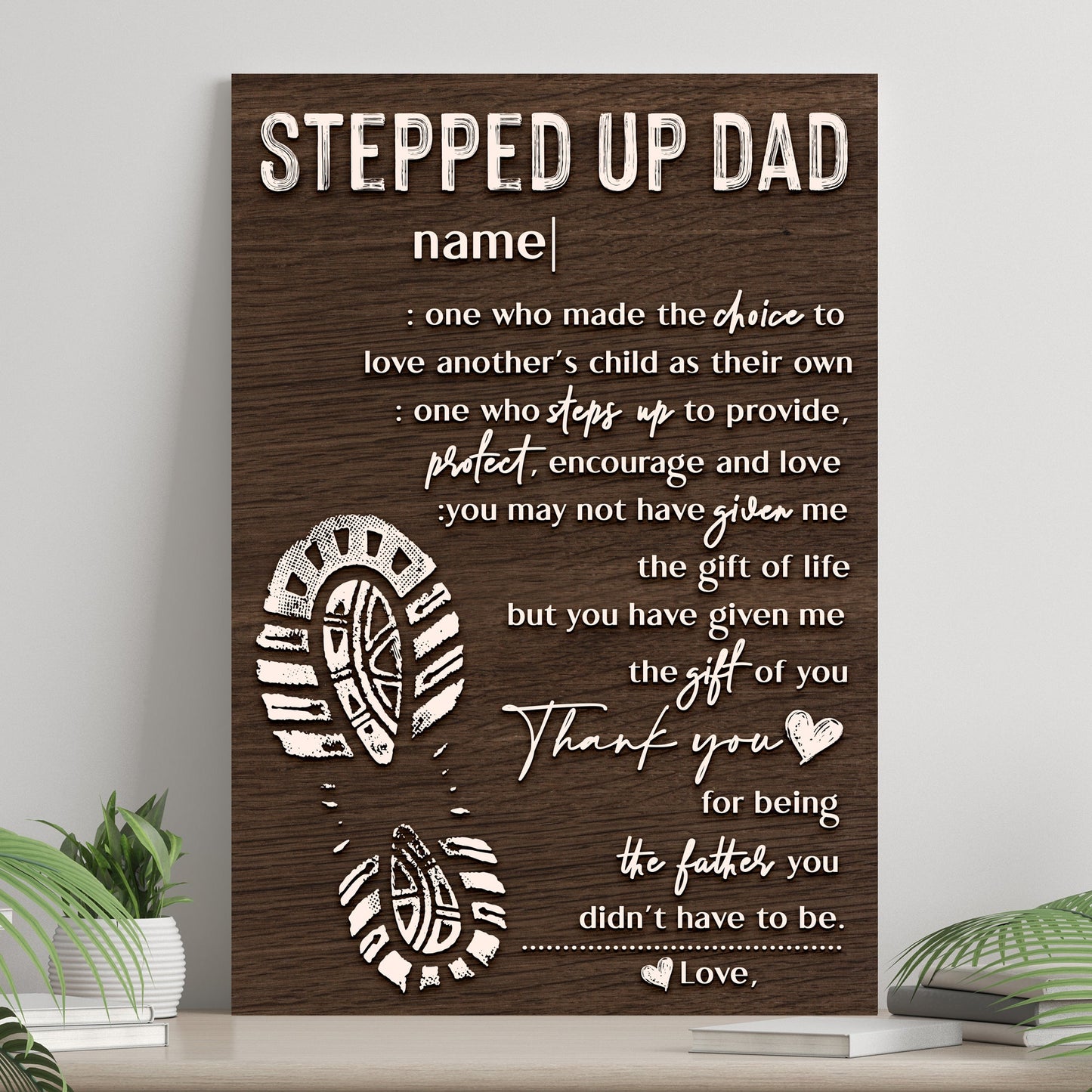 Thank You For Being The Father personalized Father's Day canvas sign