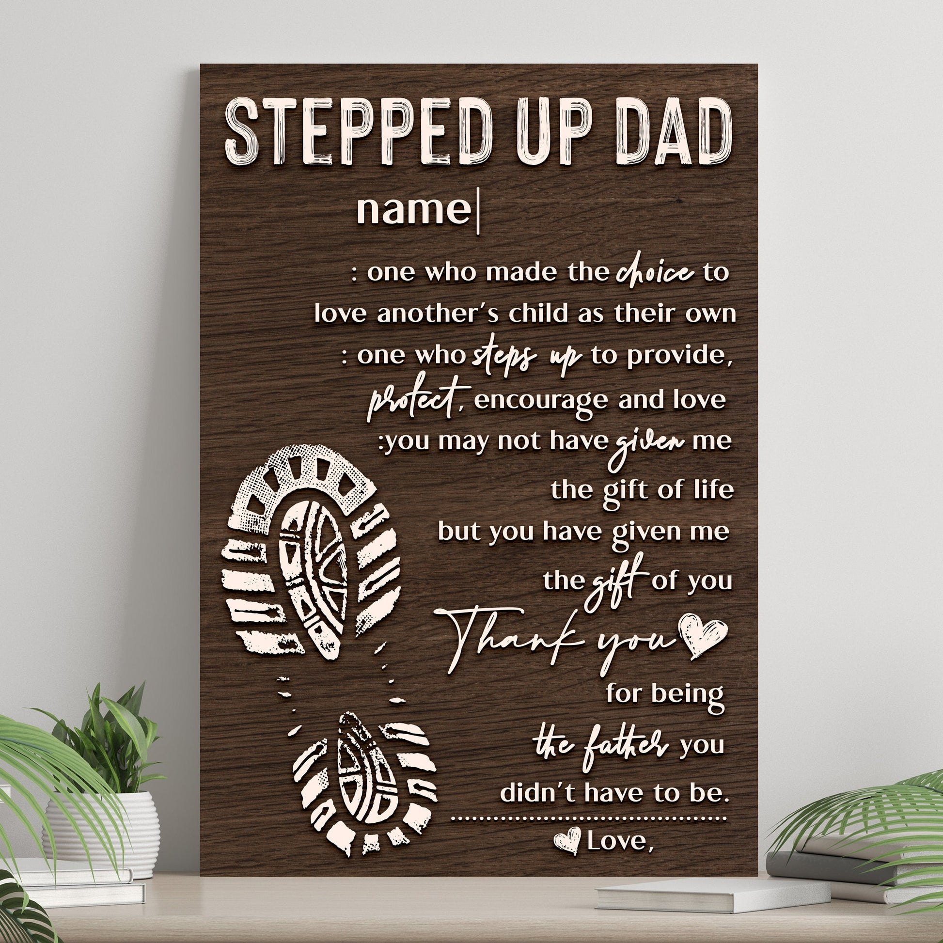 Thank You For Being The Father personalized Father's Day canvas sign