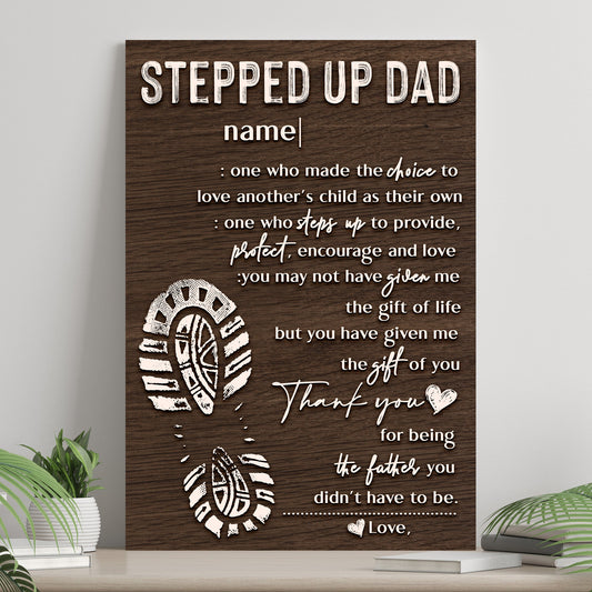 Thank You For Being The Father personalized Father's Day canvas sign