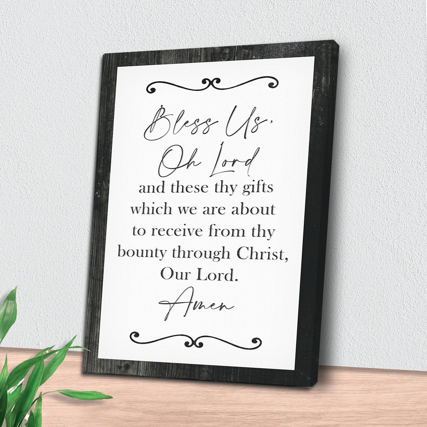 Bless Us Oh Lord and These Thy Gifts Canvas Wall Art