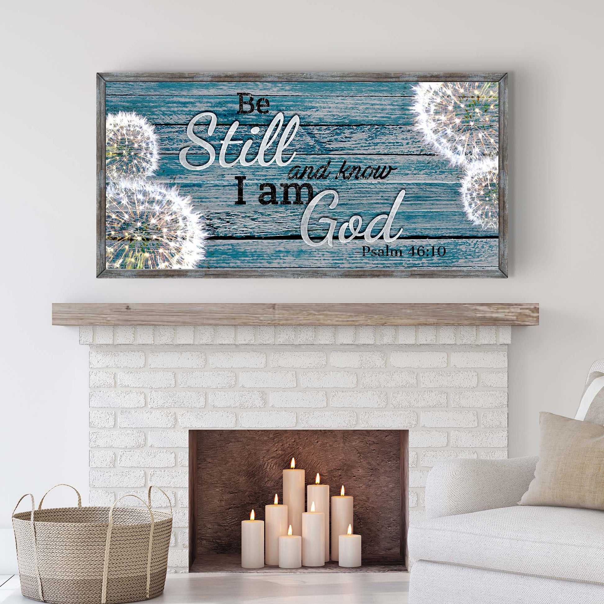 Psalm 46:10 Be Still And Know scripture rustic word-art canvas sign