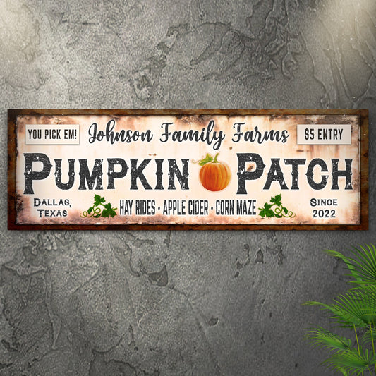 Family Farms Pumpkin Patch Canvas Wall Art Sign