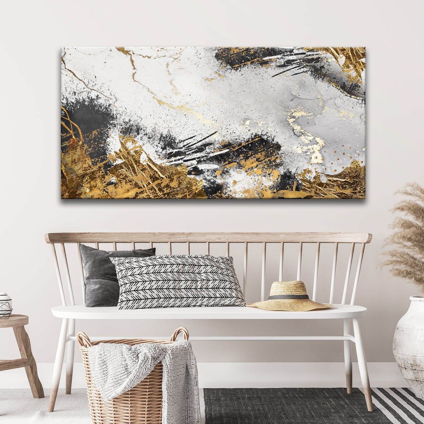 Sky Gold modern abstract painting canvas wall art
