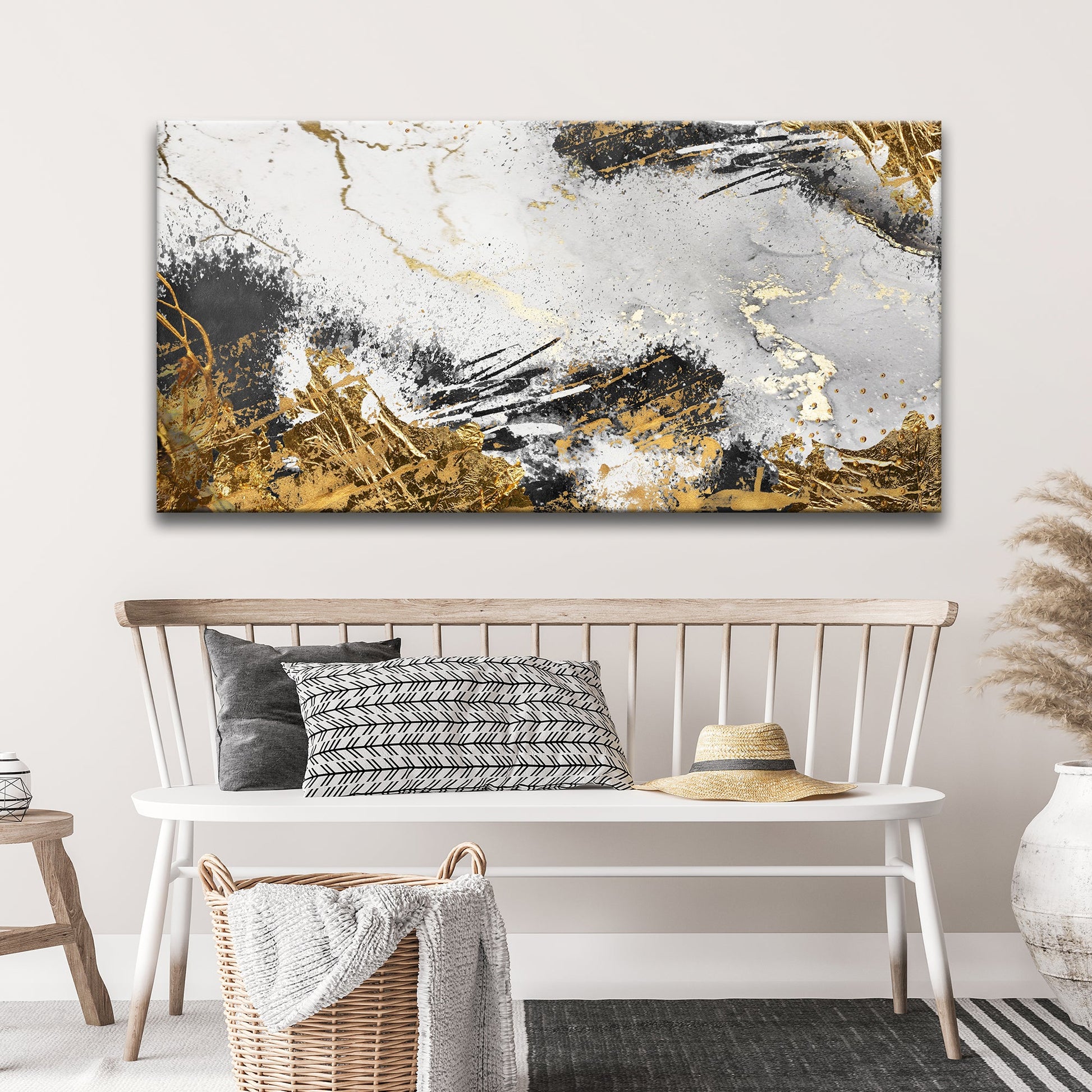 Sky Gold modern abstract painting canvas wall art