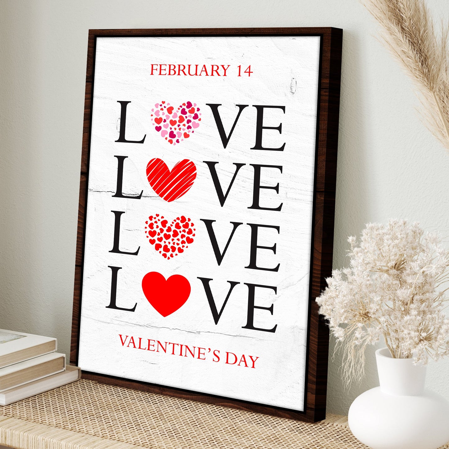 Valentine's Day Love Quote Canvas Wall Art