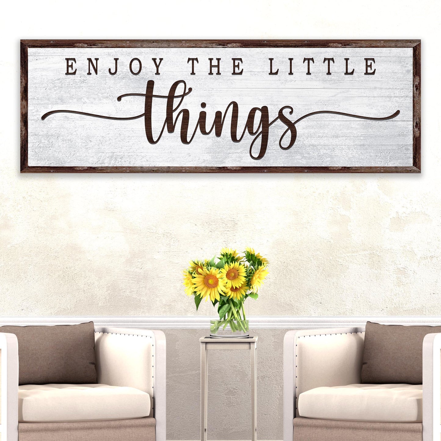 Enjoy the Little Things motivational canvas sign - uplifting daily reminder