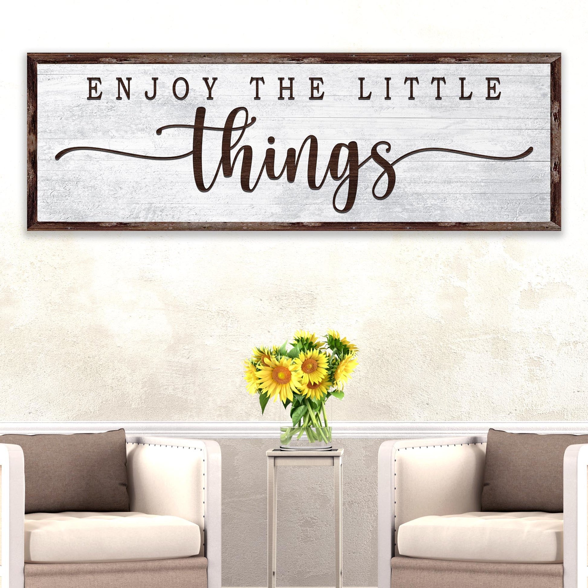 Enjoy the Little Things motivational canvas sign - uplifting daily reminder