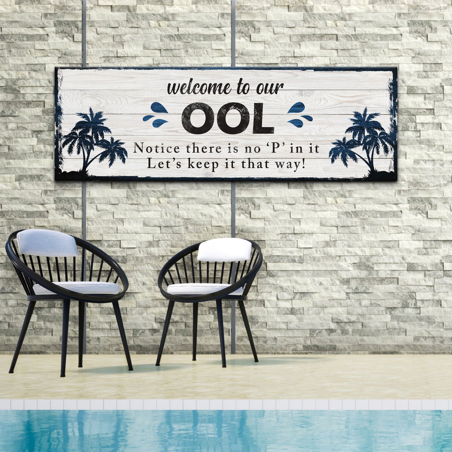 Welcome To Our Pool Canvas Sign II