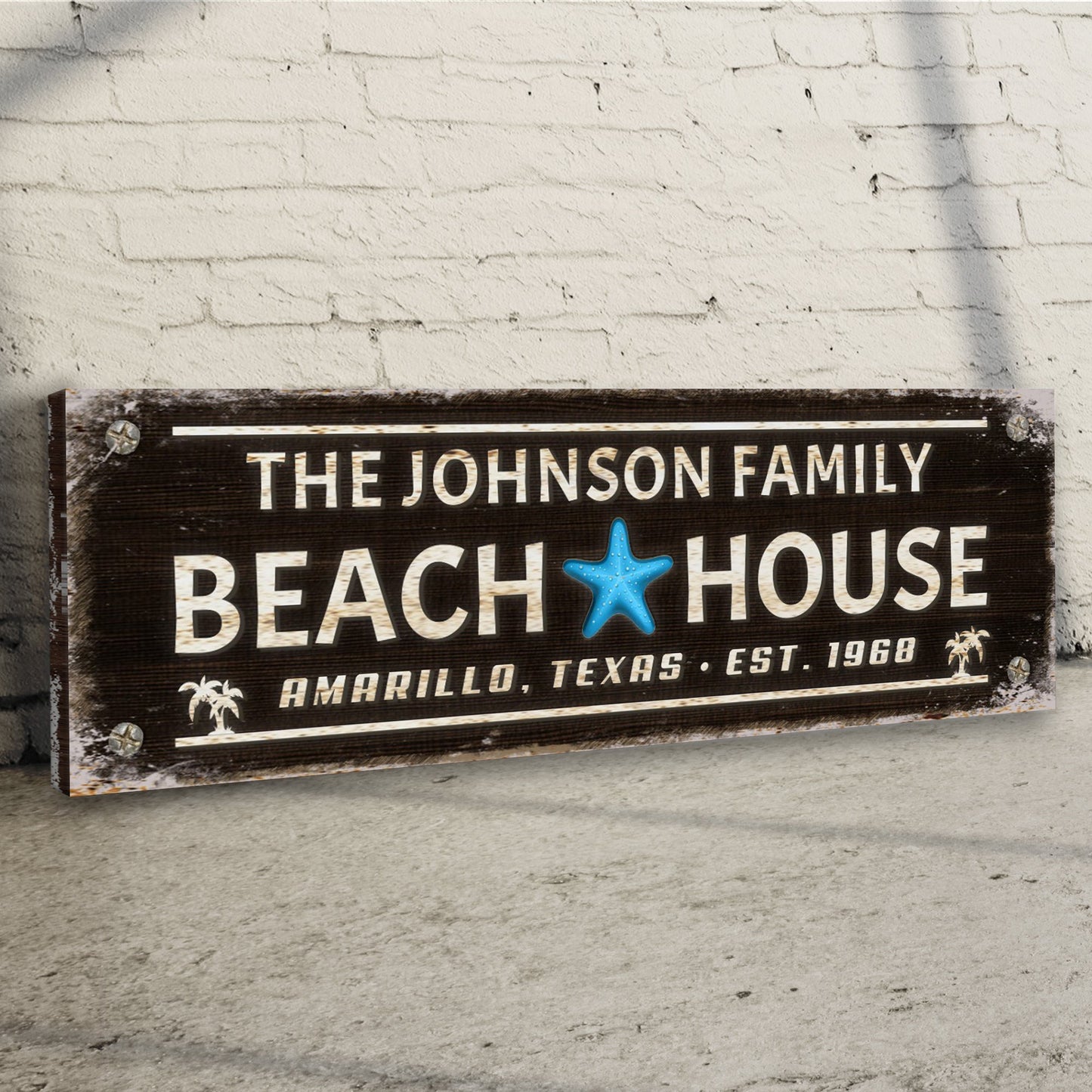 Family Beach House Canvas Sign III