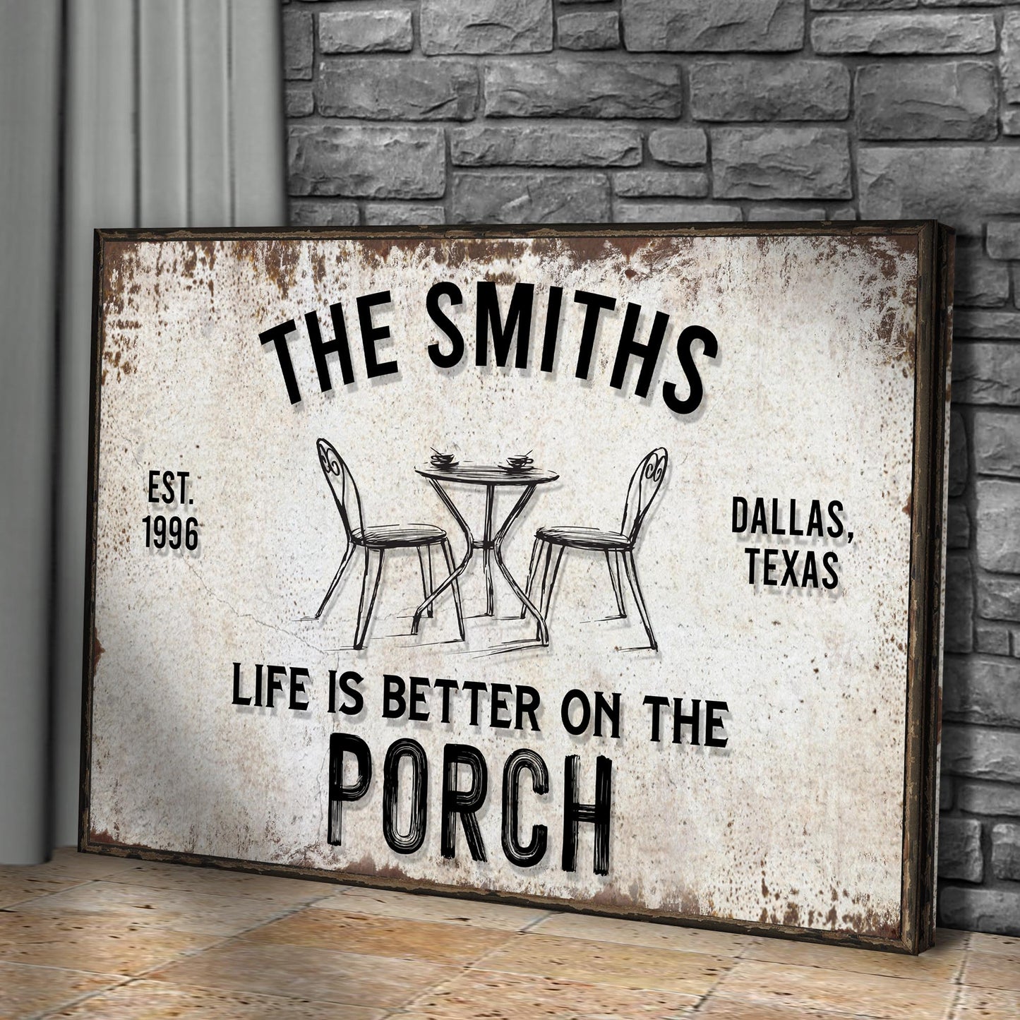 Life Is Better On The Porch Canvas Sign