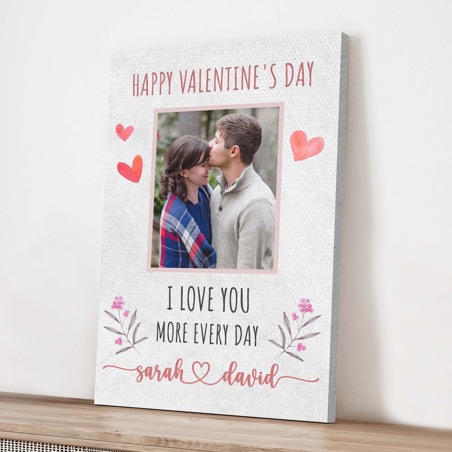 I Love You More Every Day Romantic Canvas Wall Art