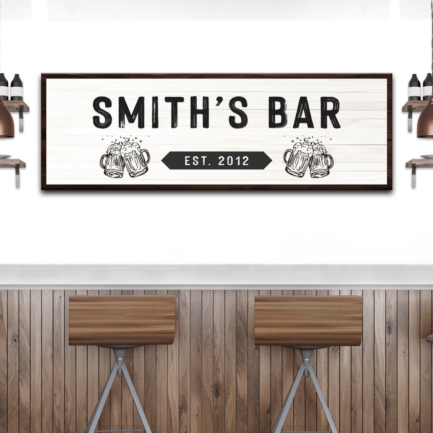 Family Bar Personalized Canvas Sign