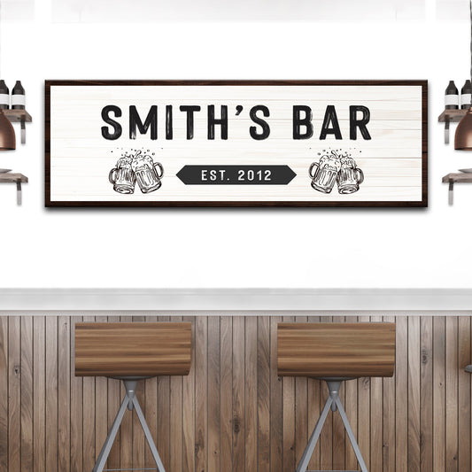 Family Bar Personalized Canvas Sign