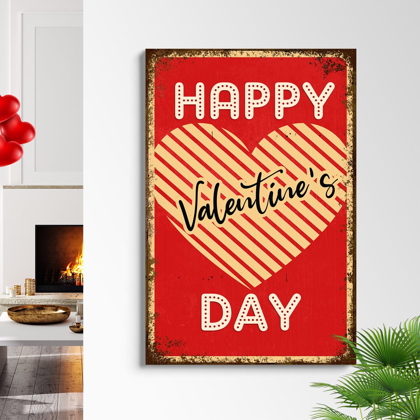 Valentine's Day Heart Canvas Wall Art