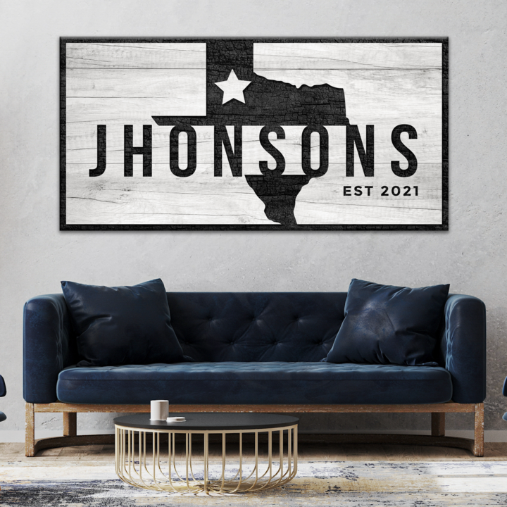 Texas Family Name Canvas Sign