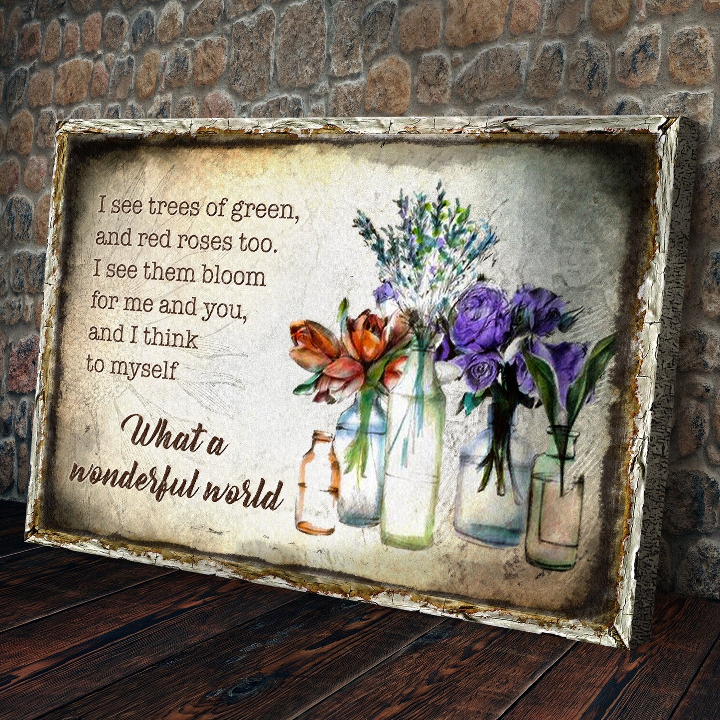 What A Wonderful World Canvas Sign VIII