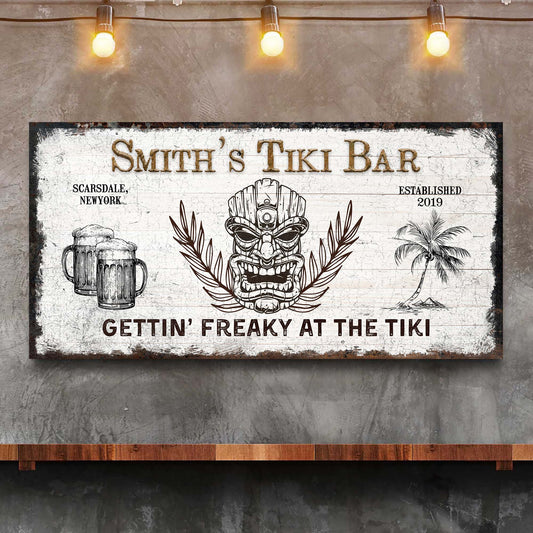 Personalized Tiki Bar Canvas Sign II