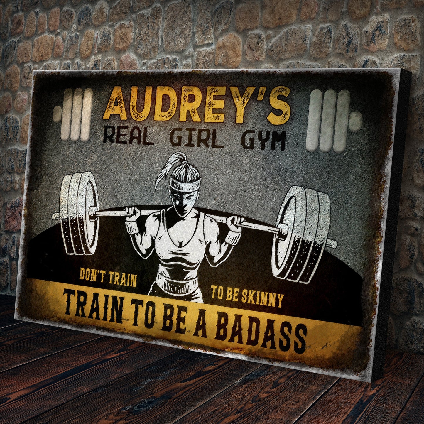 Real Girl Gym Canvas Wall Art Sign