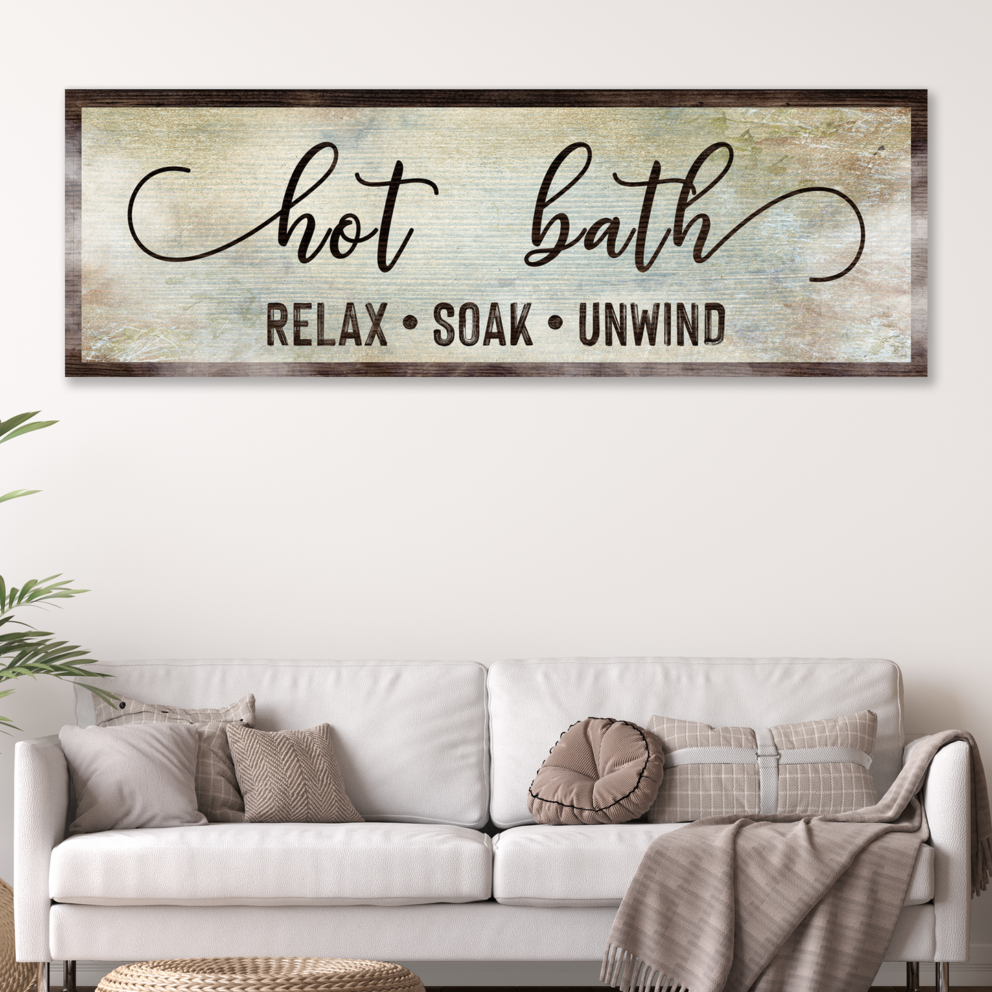 Hot Bath Bathroom Canvas Sign