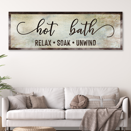 Hot Bath Bathroom Canvas Sign