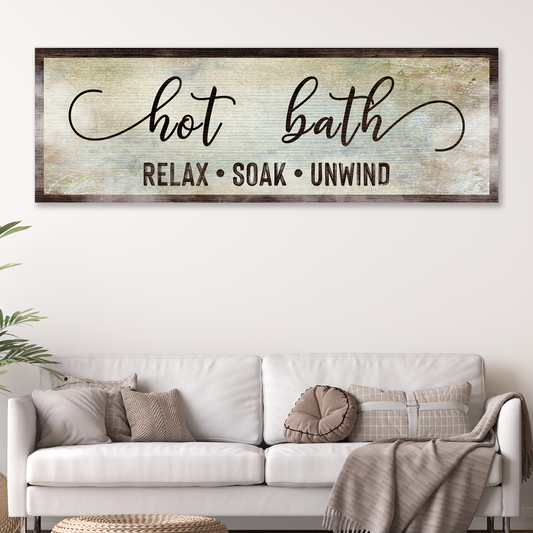 Hot Bath Bathroom Canvas Sign