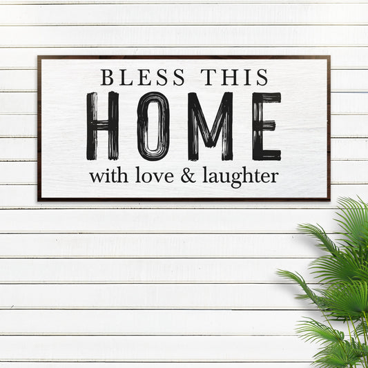 Bless This Home With Love and Laughter Canvas Wall Art