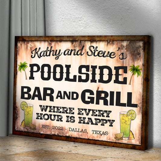 Poolside Bar And Grill Canvas Sign III