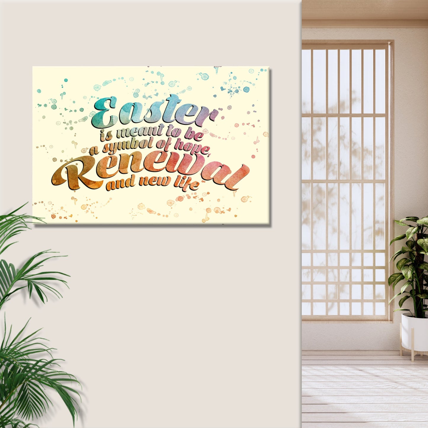 Easter Symbol of Hope Renewal and New Life Canvas Sign