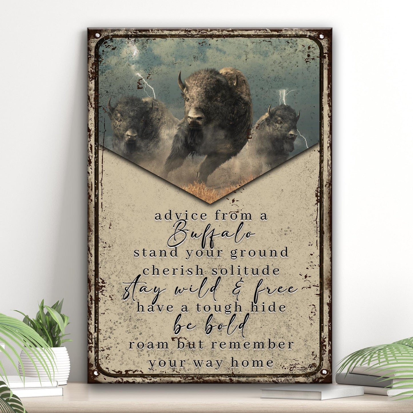 Advice From A Buffalo Canvas Sign