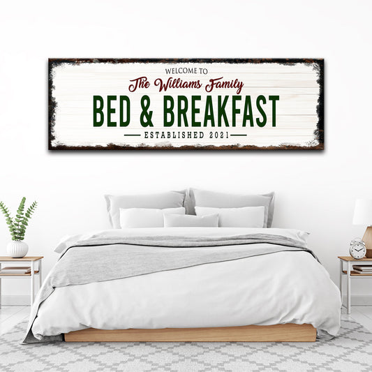 Welcome Bed And Breakfast Canvas Sign