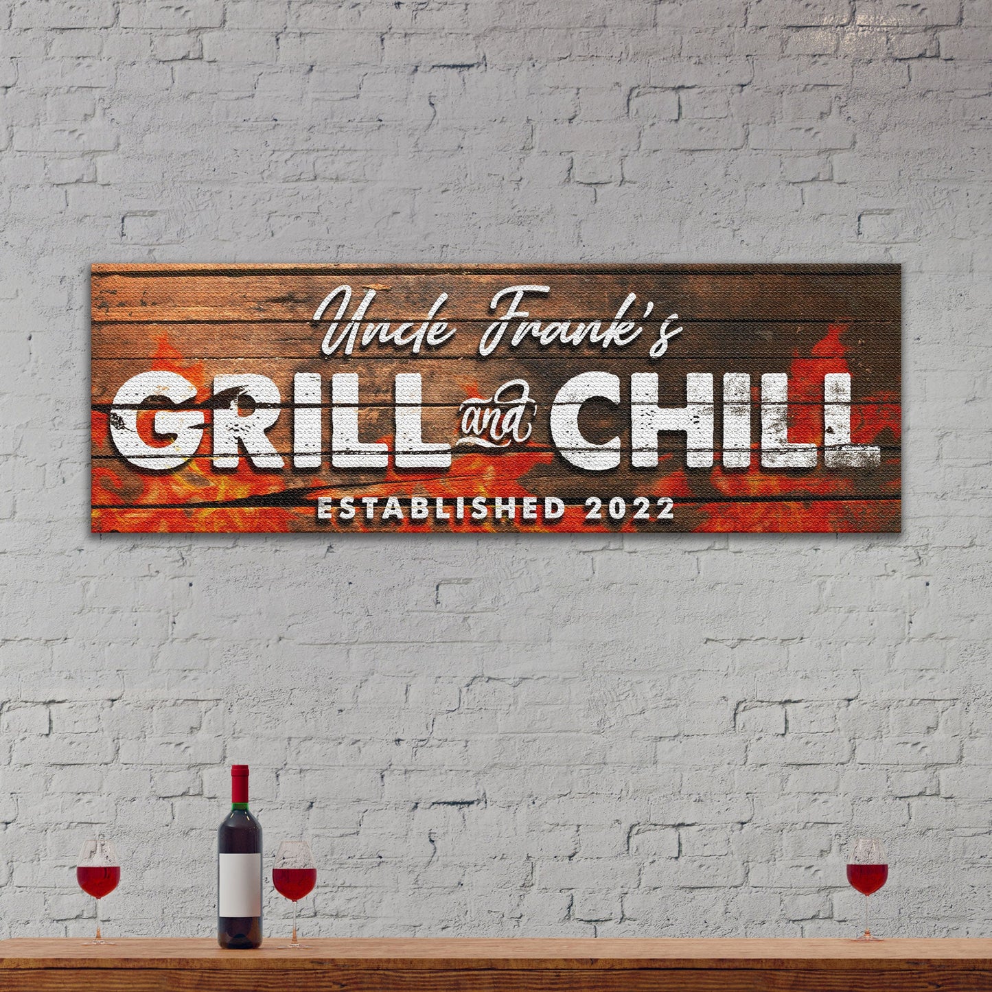 Grill And Chill Canvas Sign II