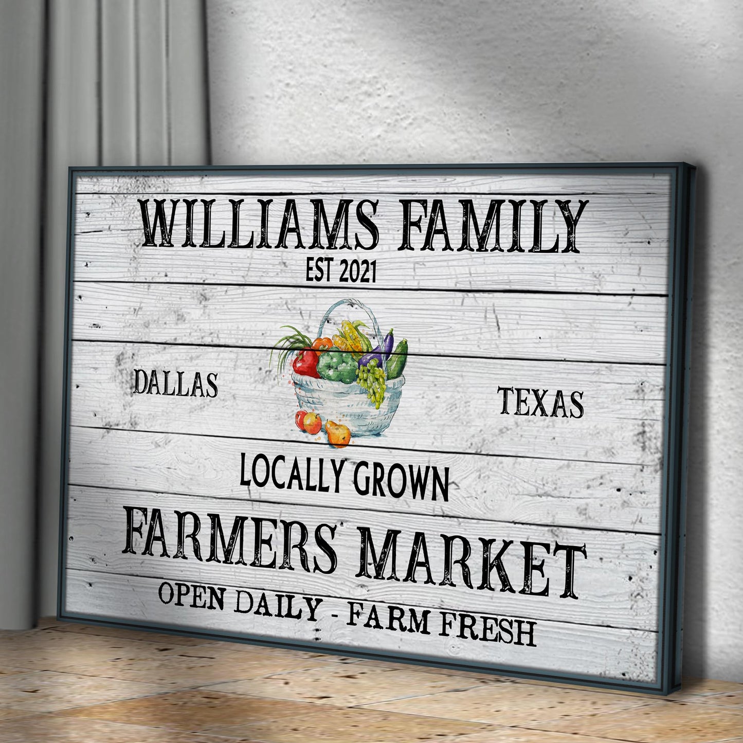 Farmers Market Personalized Canvas Sign II