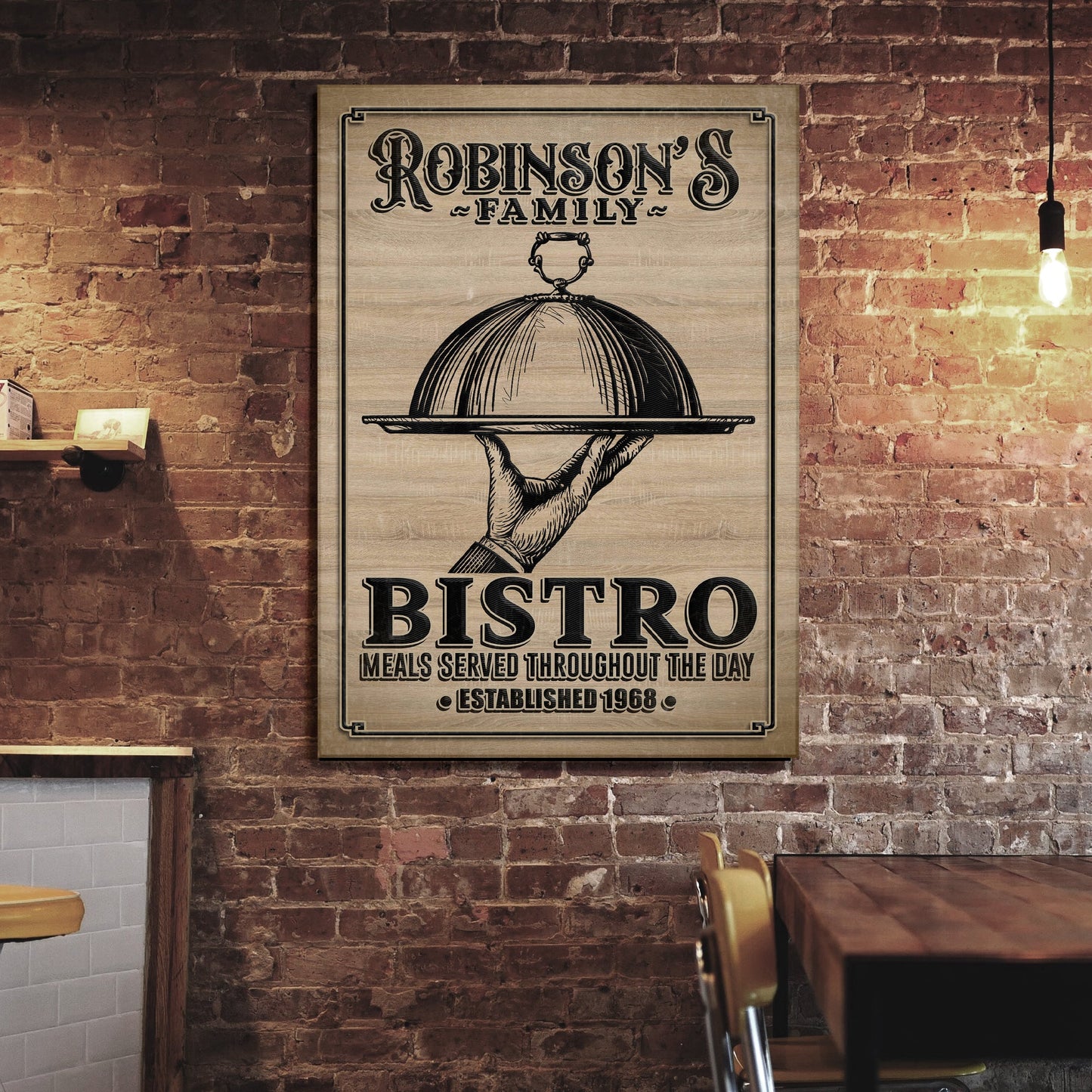 Family Bistro Canvas Wall Art Sign