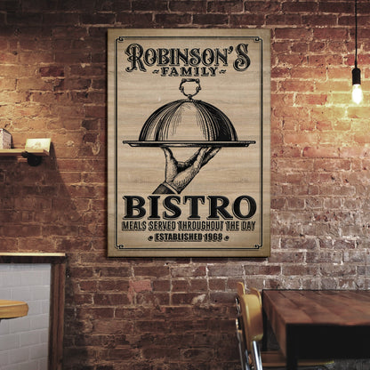 Family Bistro Canvas Wall Art Sign