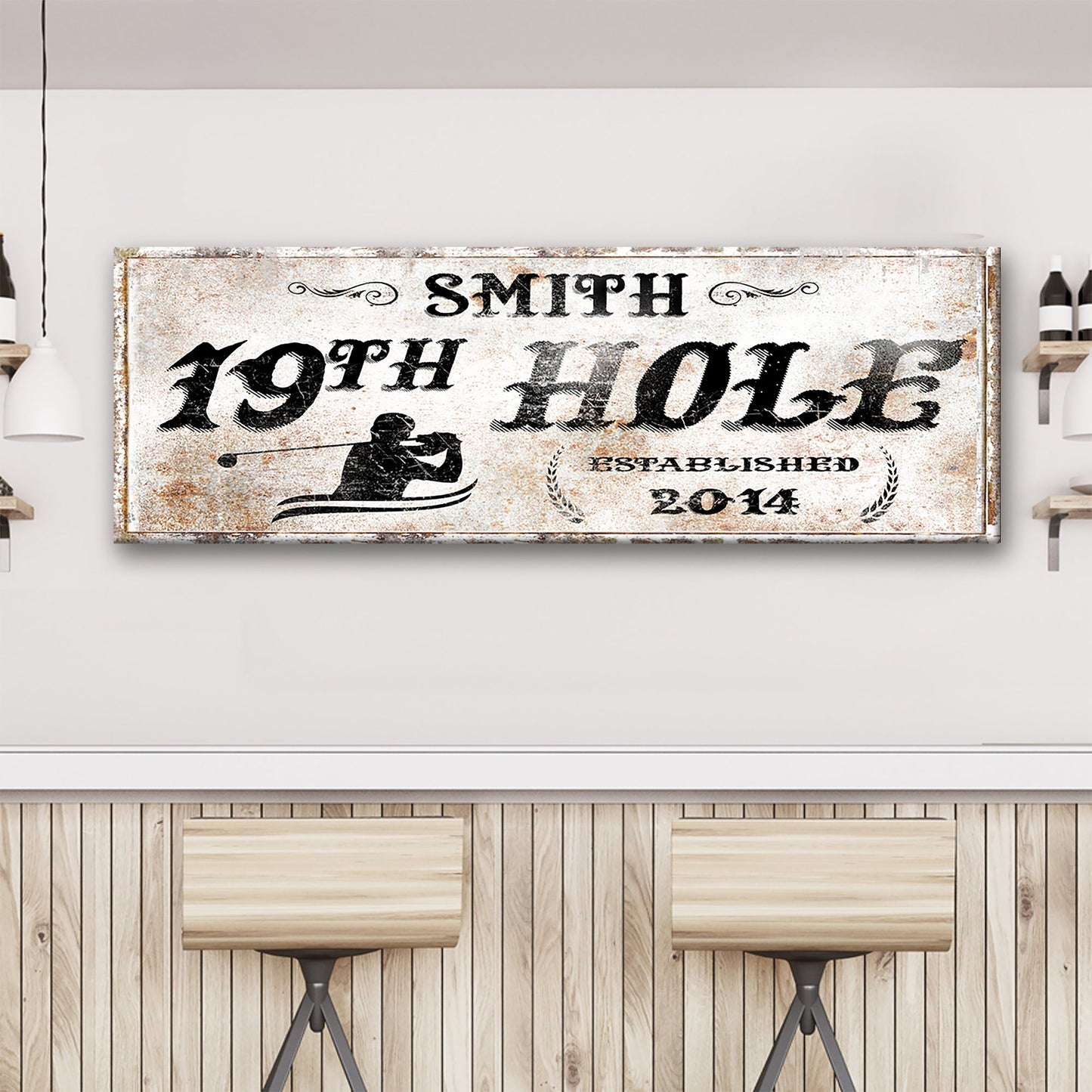 19th Hole Golf Canvas Sign II