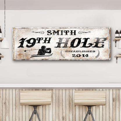 19th Hole Golf Canvas Sign II