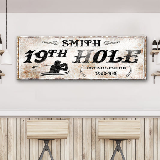 19th Hole Golf Canvas Sign II