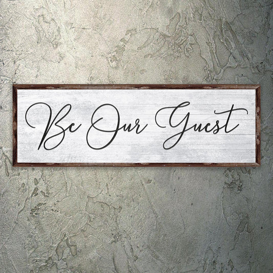 Be Our Guest Welcome Sign Canvas Wall Art