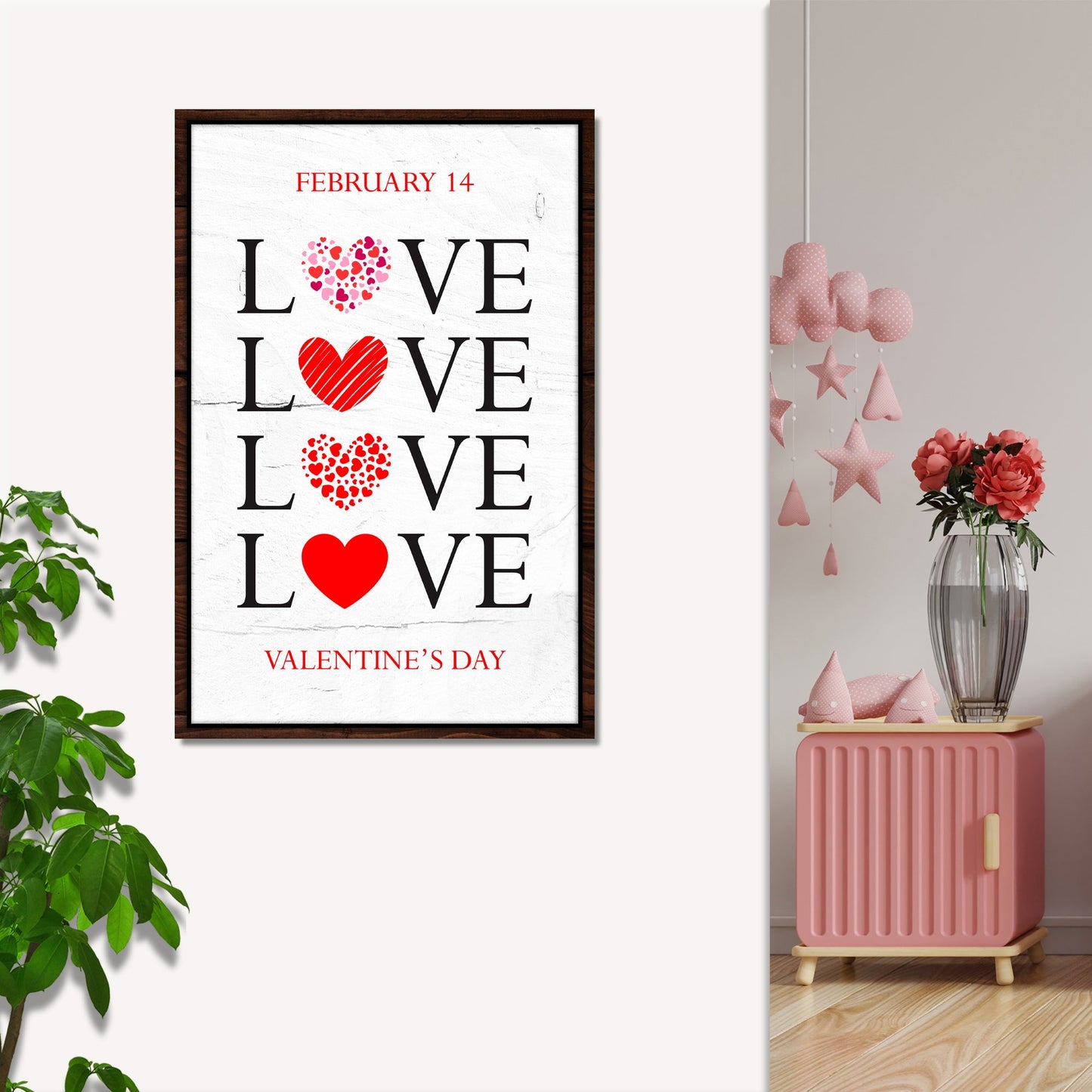 Valentine's Day Love Quote Canvas Wall Art