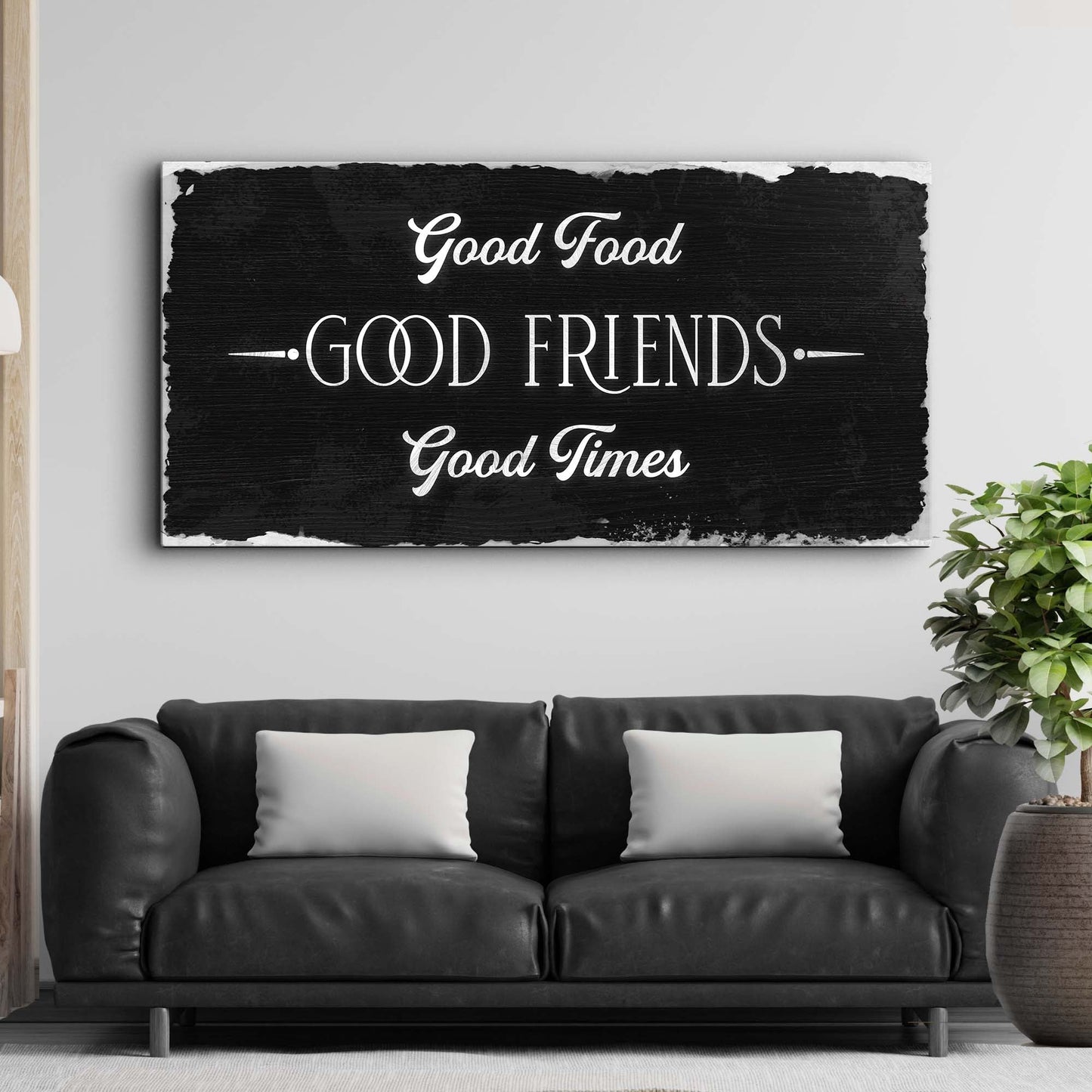 Good Food Good Friends Good Times Canvas Wall Art
