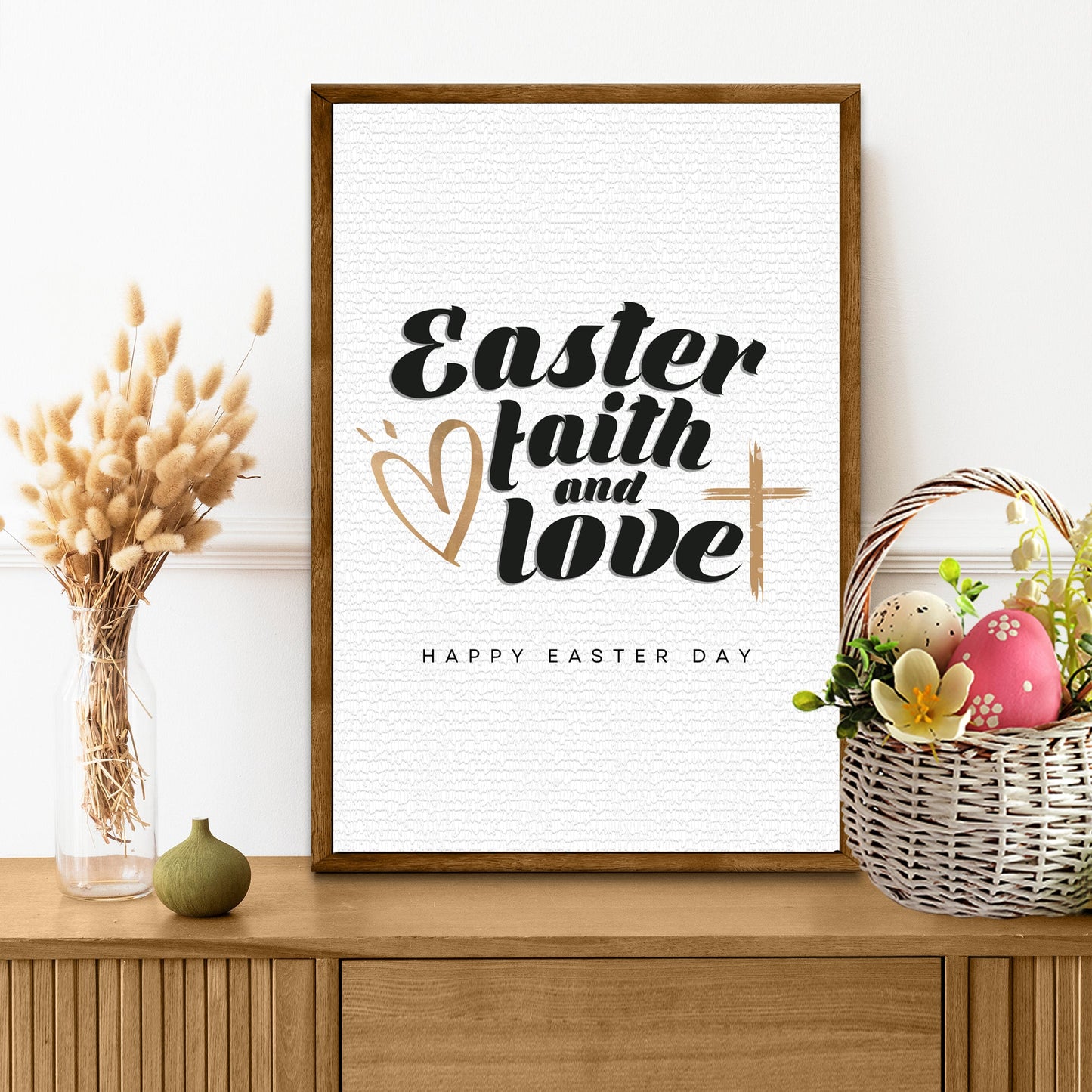 Easter Faith Easter Love canvas wall sign with seasonal typography