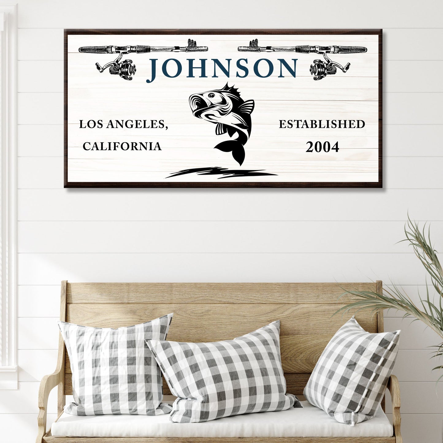 Gone Fishing Personalized Canvas Sign