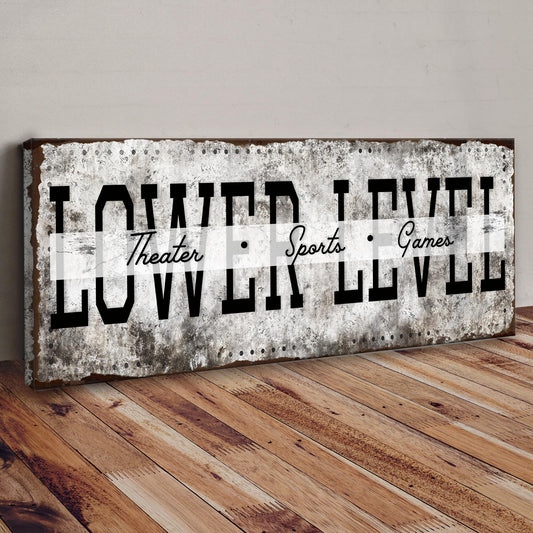 Lower Level Theater Sports Bar Canvas Sign