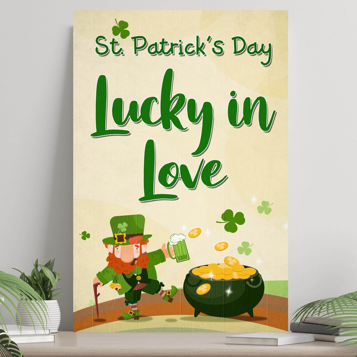 St. Patrick's Day Lucky In Love Canvas Wall Art
