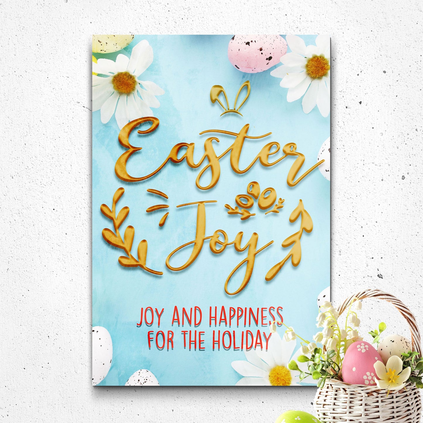 Easter Joy Canvas Wall Sign