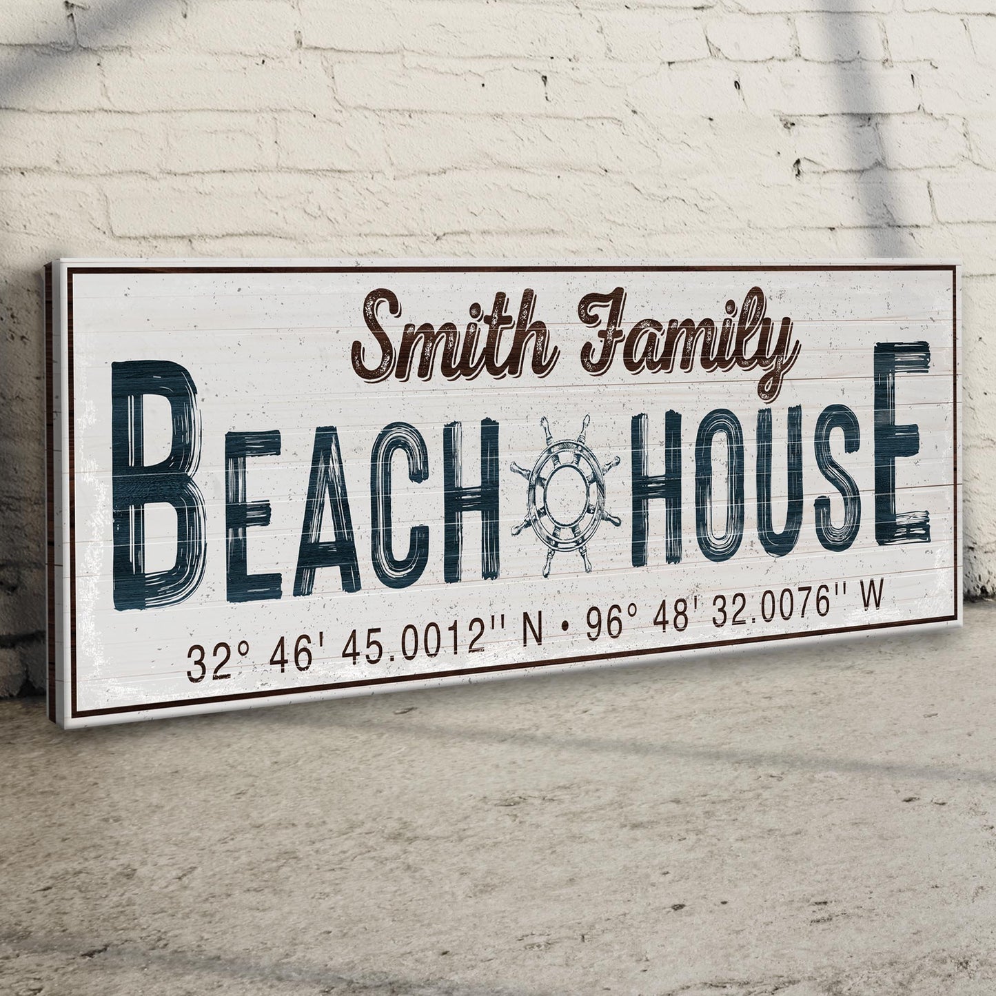 Family Beach House Canvas Sign V