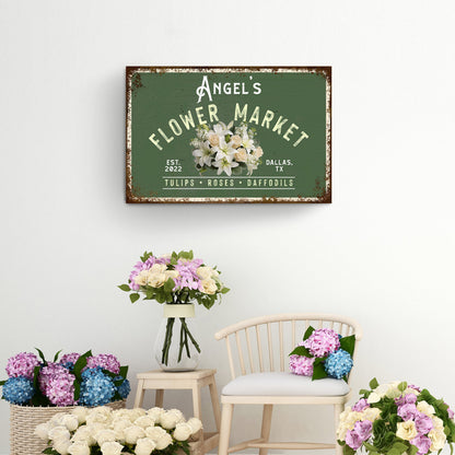 Flower Shop Canvas Wall Art Sign