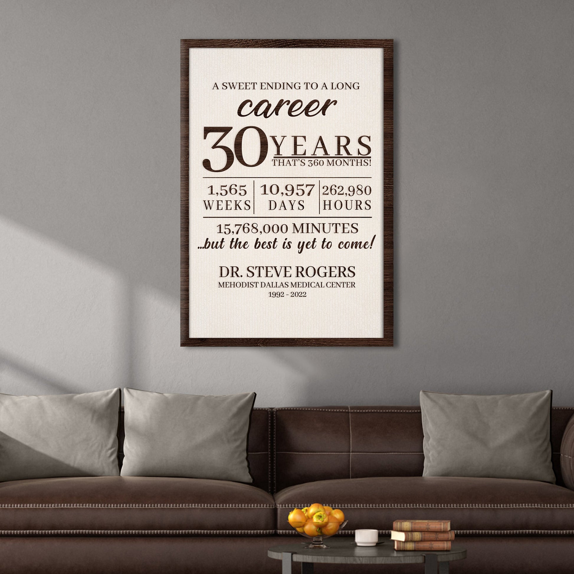 A Sweet Ending To A Long Career retirement canvas sign
