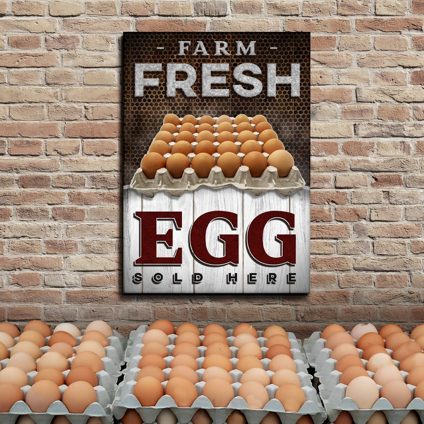 Farm Fresh Eggs Sign Canvas Wall Art