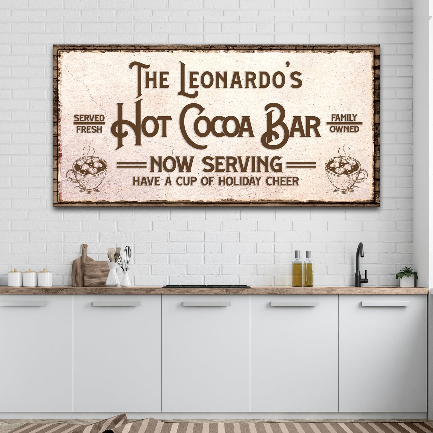 Holiday Cheer Hot Cocoa Bar Canvas Wall Art